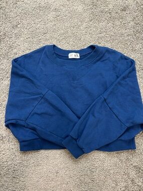 thrifted blue cropped sweater